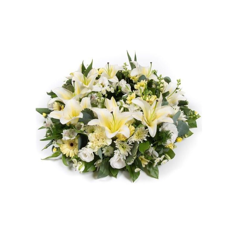 Lemon and White Wreath - same day or named day delivery - Rushes Florist