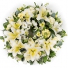 Lemon and White Wreath - same day or named day delivery - Rushes Florist