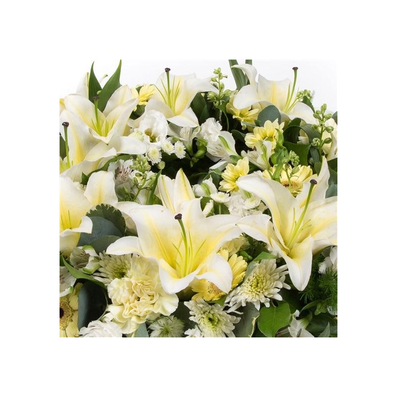 Lemon and White Wreath - same day or named day delivery - Rushes Florist
