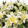 Lemon and White Wreath - same day or named day delivery - Rushes Florist