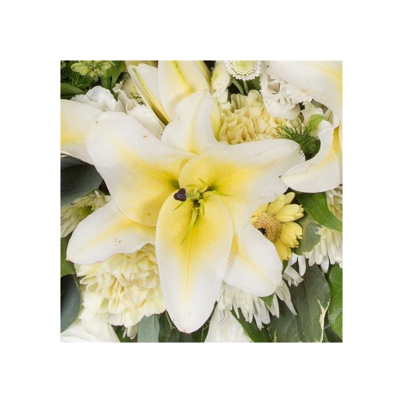 Lemon and White Wreath - same day or named day delivery - Rushes Florist