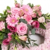 Pink Massed Wreath - same day or named day delivery - Rushes Florist