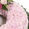Pink Massed Wreath - same day or named day delivery - Rushes Florist