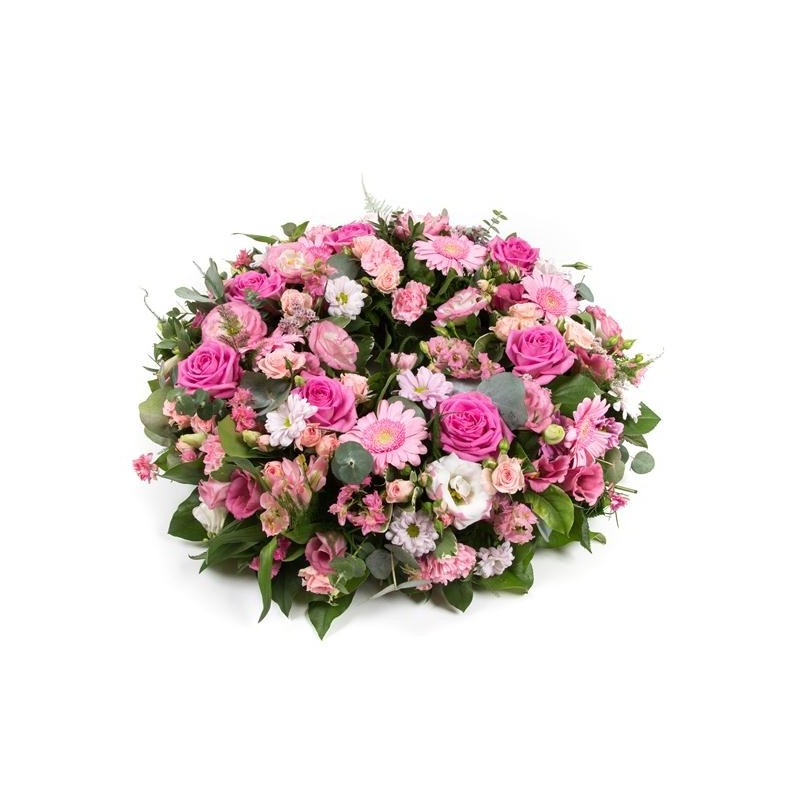 Pink Wreath - same day or named day delivery - Rushes Florist