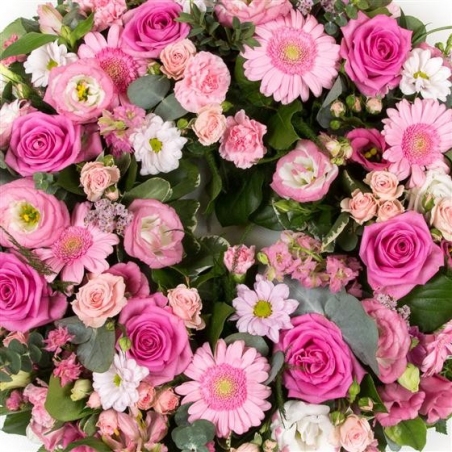 Pink Wreath - same day or named day delivery - Rushes Florist