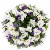Purple and White Wreath - same day or named day delivery - Rushes Florist