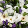 Purple and White Wreath - same day or named day delivery - Rushes Florist