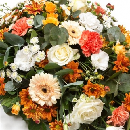 Orange & White - same day or named day delivery - Rushes Florist