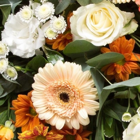 Orange & White - same day or named day delivery - Rushes Florist