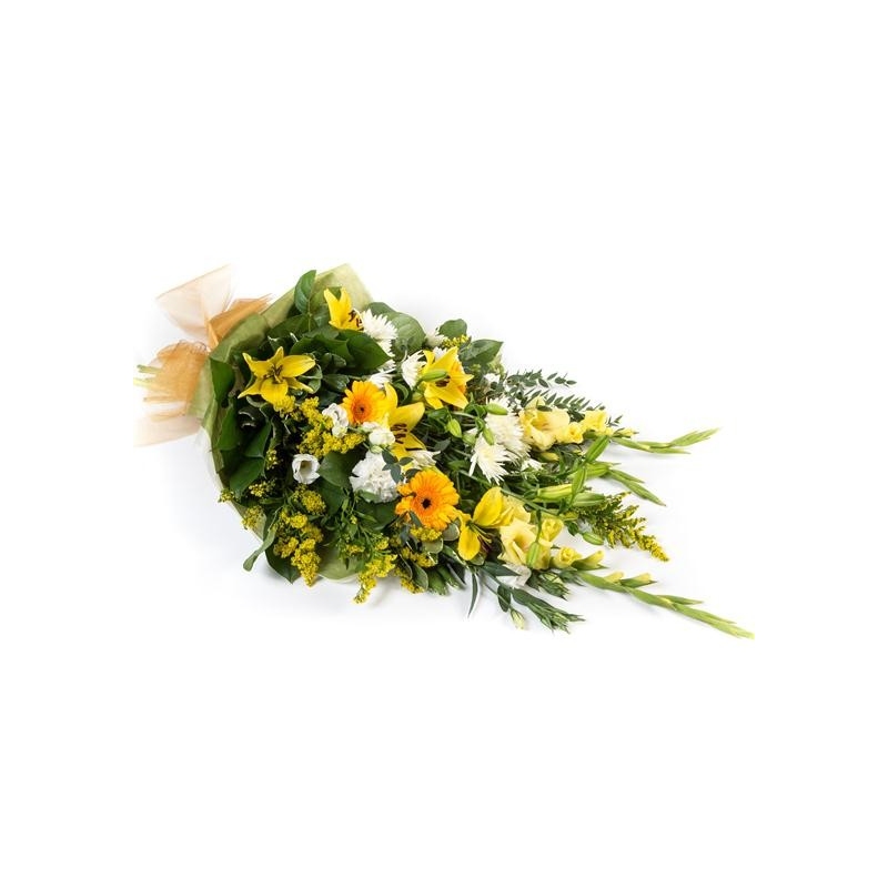 Gold and White Sheaf - same day or named day delivery - Rushes Florist