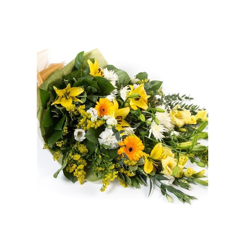 Gold and White Sheaf - same day or named day delivery - Rushes Florist