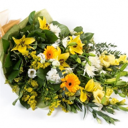 Gold and White Sheaf - same day or named day delivery - Rushes Florist