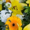 Gold and White Sheaf - same day or named day delivery - Rushes Florist