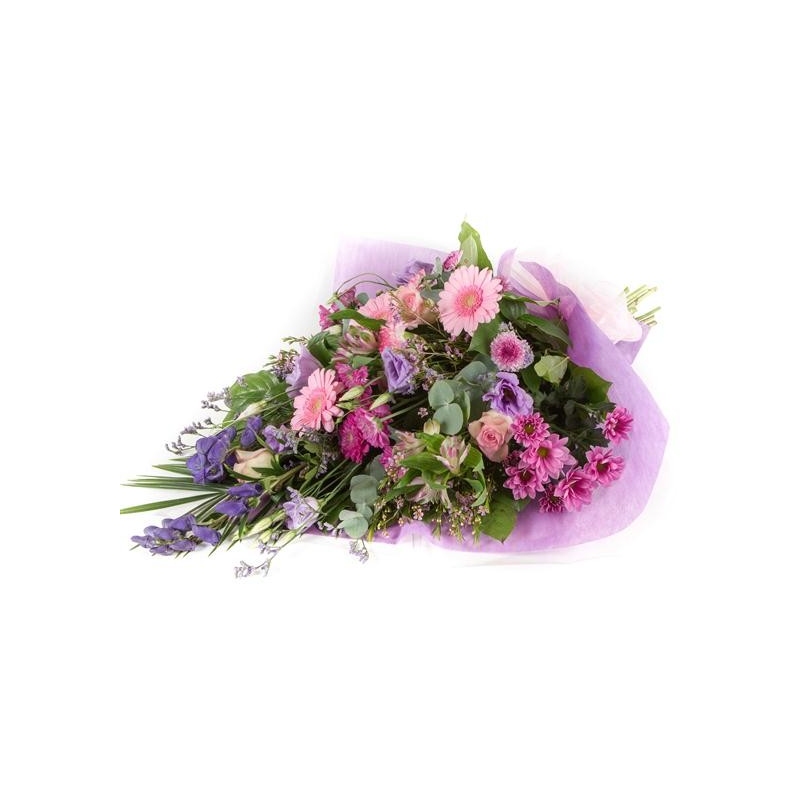 Pink and Lilac Sheaf - same day or named day delivery - Rushes Florist