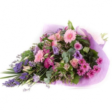Pink and Lilac Sheaf - same day or named day delivery - Rushes Florist