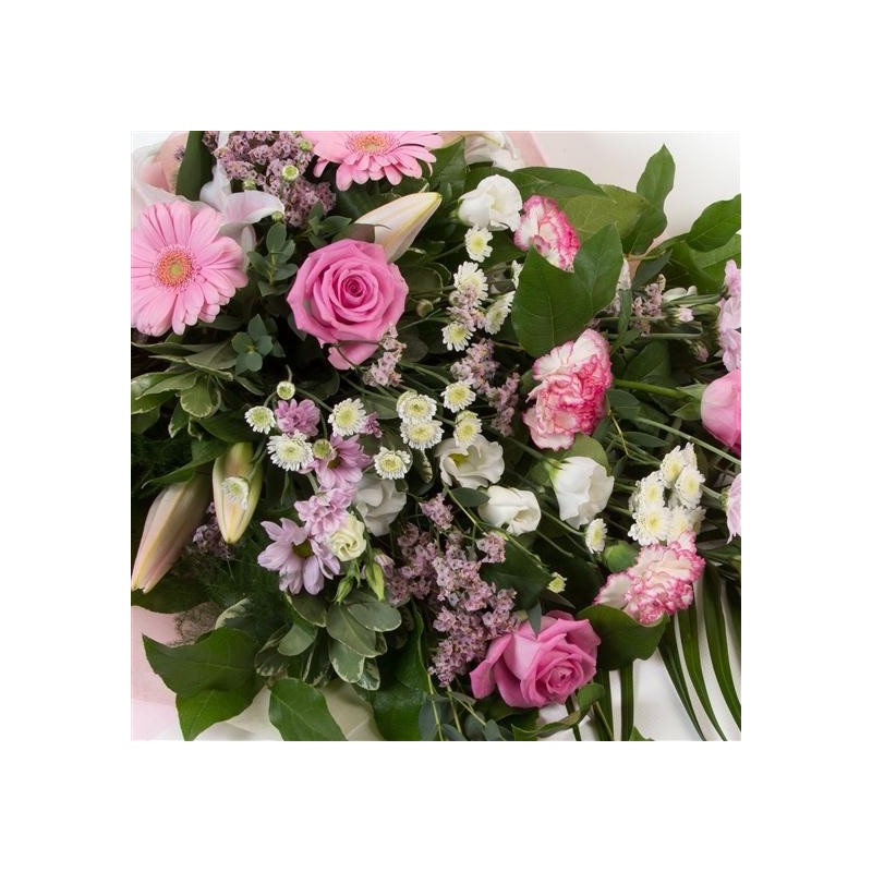 Pink and White Sheaf - same day or named day delivery - Rushes Florist