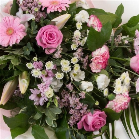 Pink and White Sheaf - same day or named day delivery - Rushes Florist