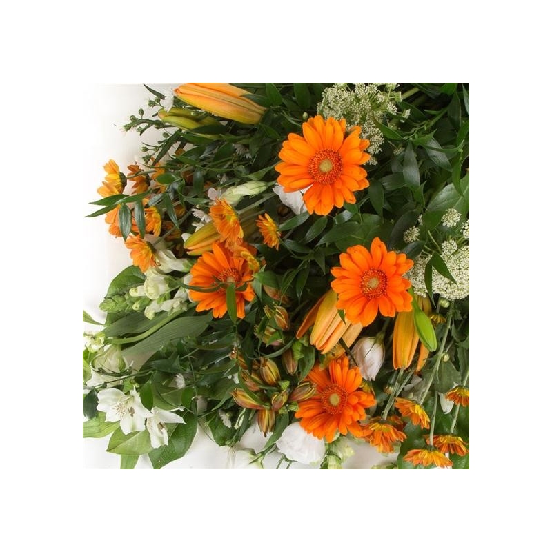 Orange and White Sheaf - same day or named day delivery - Rushes Florist