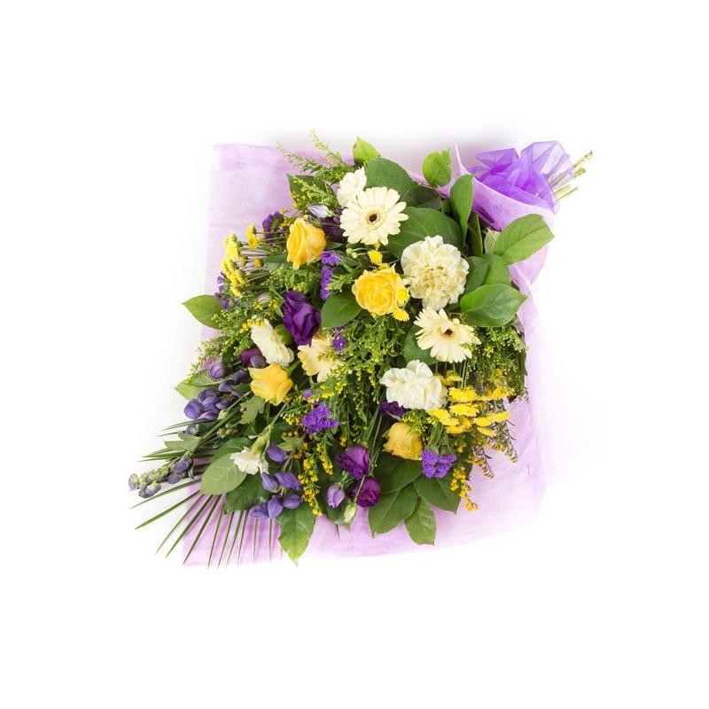Purple and Gold Sheaf - same day or named day delivery - Rushes Florist