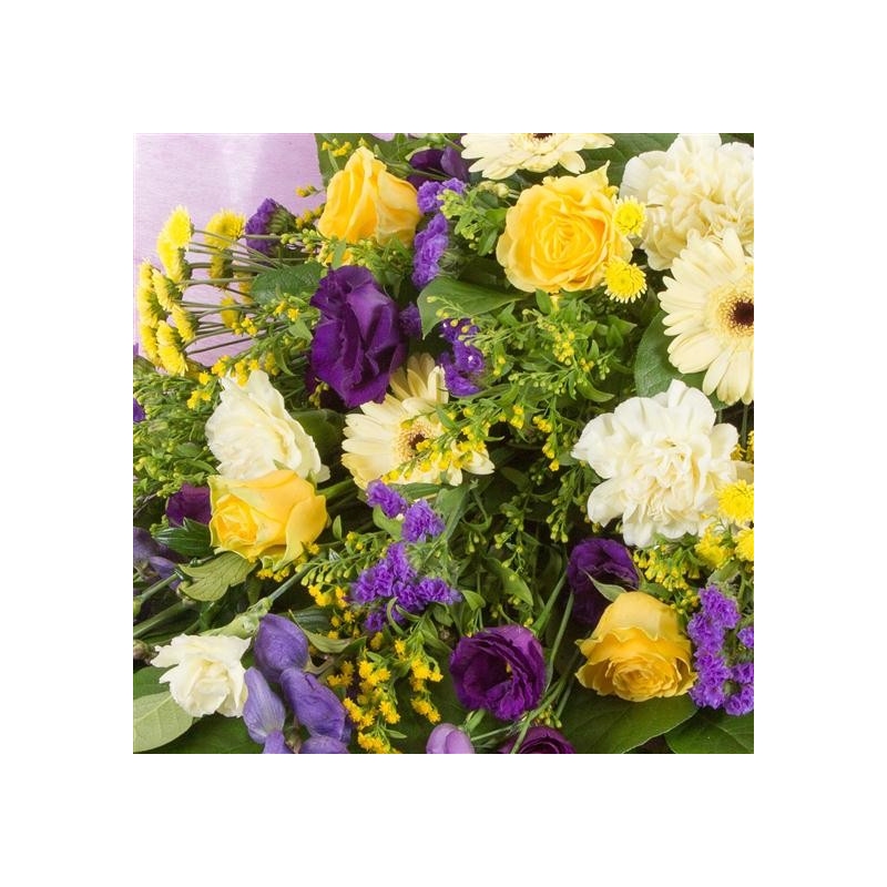 Purple and Gold Sheaf - same day or named day delivery - Rushes Florist
