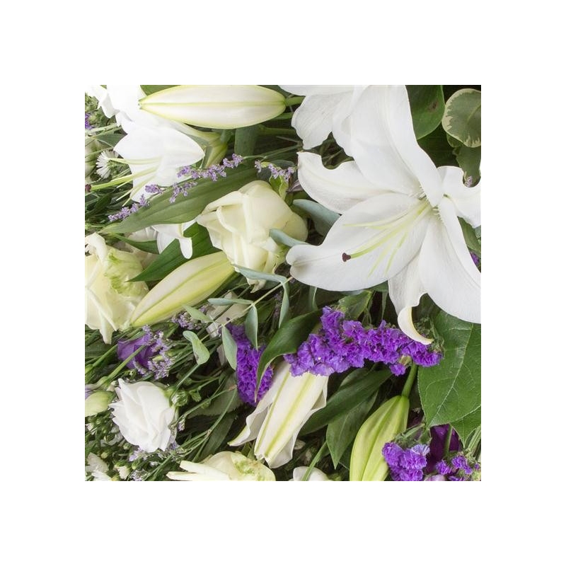 White and Purple Sheaf - same day or named day delivery - Rushes Florist