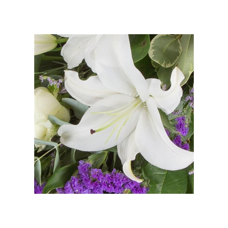 White and Purple Sheaf - same day or named day delivery - Rushes Florist