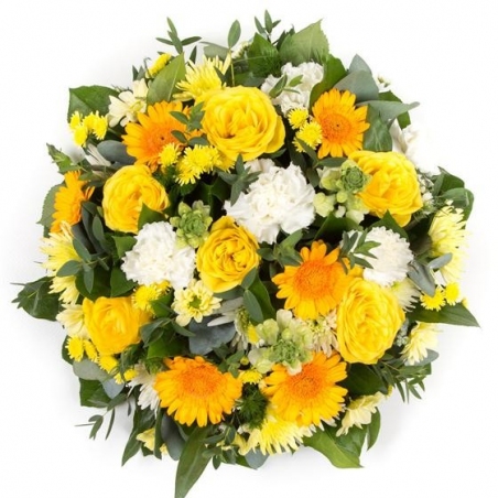 Gold and White Posy - same day or named day delivery - Rushes Florist