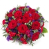 Red Rose and Purple Posy - same day or named day delivery - Rushes Florist