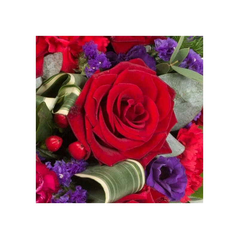 Red Rose and Purple Posy - same day or named day delivery - Rushes Florist