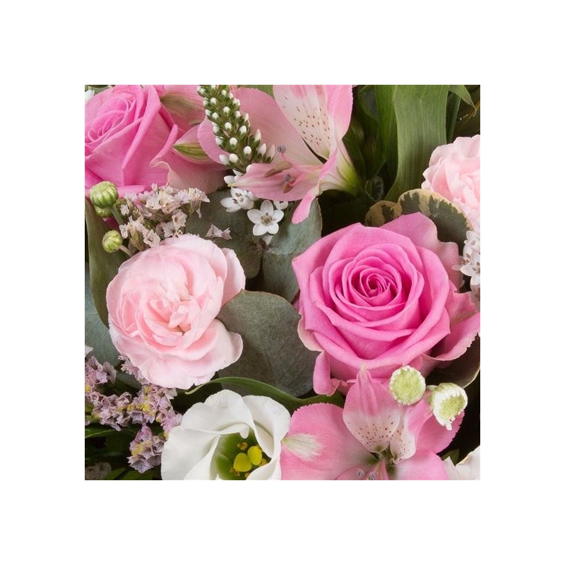 Pink and Cream Basket - same day or named day delivery - Rushes Florist