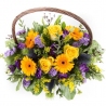 Purple and Gold Basket - same day or named day delivery - Rushes Florist