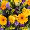 Purple and Gold Basket - same day or named day delivery - Rushes Florist