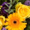 Purple and Gold Basket - same day or named day delivery - Rushes Florist