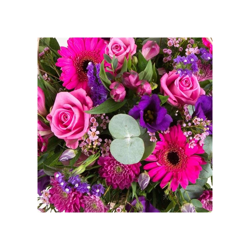Purple and Pink Basket - same day or named day delivery - Rushes Florist