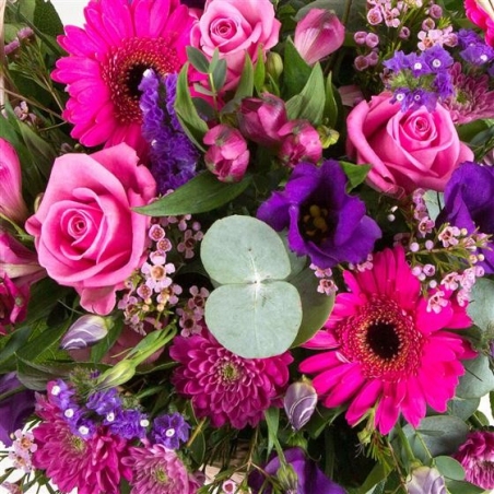 Purple and Pink Basket - same day or named day delivery - Rushes Florist