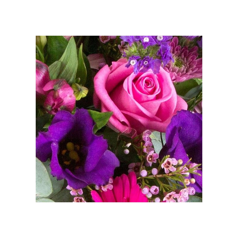 Purple and Pink Basket - same day or named day delivery - Rushes Florist