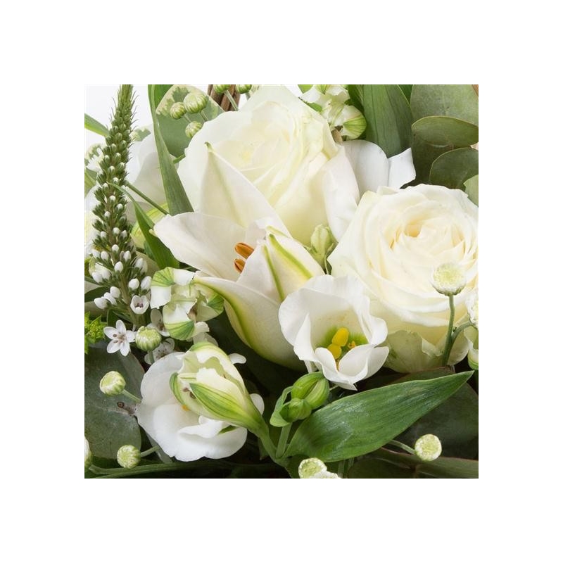 White Basket - same day or named day delivery - Rushes Florist