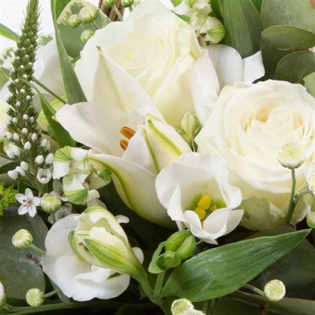 White Basket - same day or named day delivery - Rushes Florist