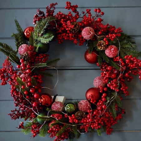 Red Berries & Baubles - same day or named day delivery - Rushes Florist