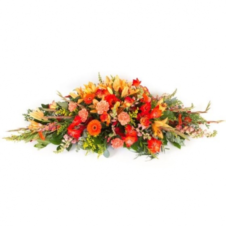 Autumnal Casket Spray - same day or named day delivery - Rushes Florist
