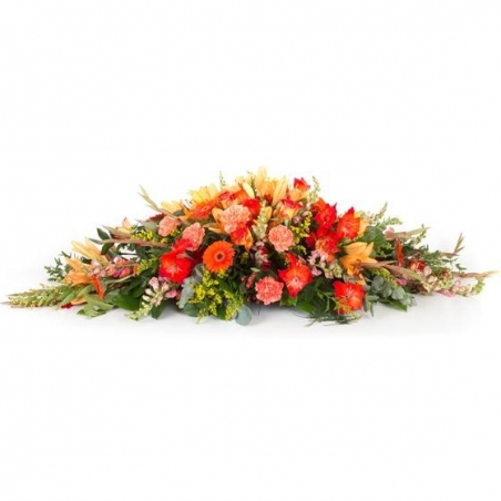 Autumnal Casket Spray - same day or named day delivery - Rushes Florist