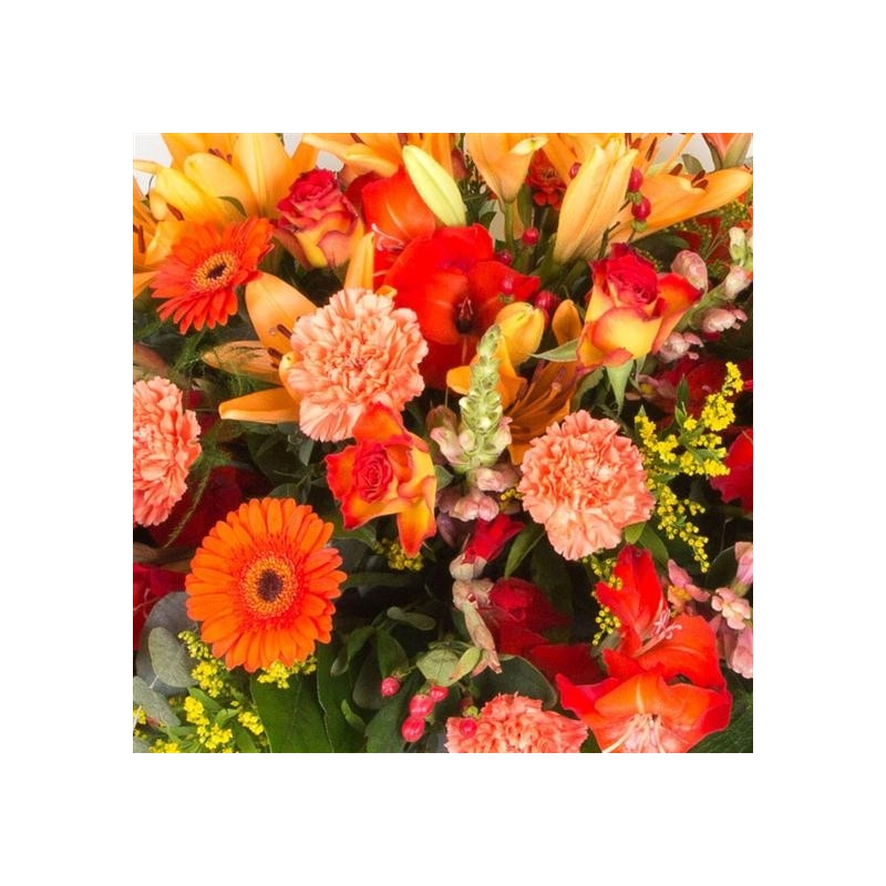 Autumnal Casket Spray - same day or named day delivery - Rushes Florist