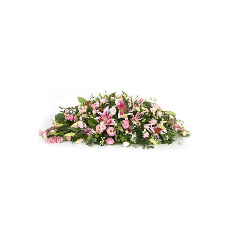 Pink Casket Spray - same day or named day delivery - Rushes Florist
