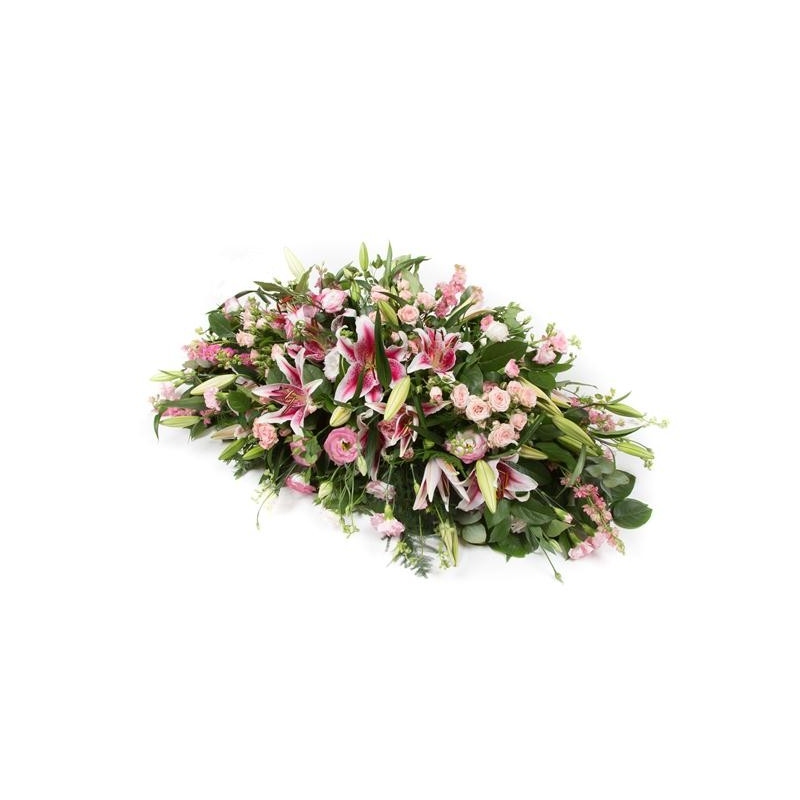 Pink Casket Spray - same day or named day delivery - Rushes Florist