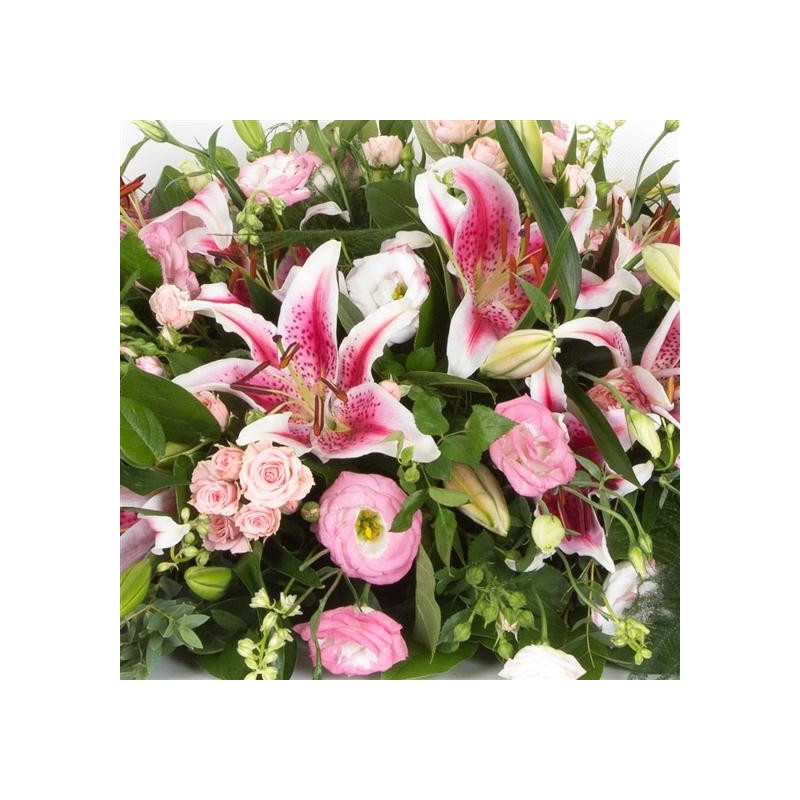 Pink Casket Spray - same day or named day delivery - Rushes Florist