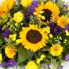 Purple and Gold Casket Spray - same day or named day delivery - Rushes Florist
