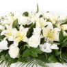 White Lily and Rose Casket Spray - same day or named day delivery - Rushes Florist