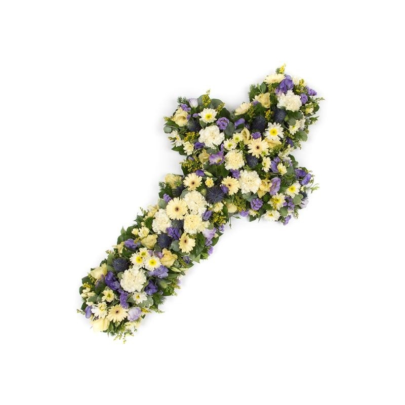 Loose sympathy Cross - same day or named day delivery - Rushes Florist