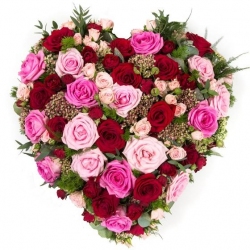 Mixed Rose Heart - same day or named day delivery - Rushes Florist