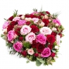Mixed Rose Heart - same day or named day delivery - Rushes Florist